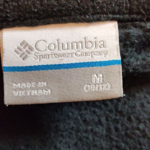 Columbia Black Fleece Jacket Size Medium 10 to 12 Unisex Fall Winter - Picture 4 of 7